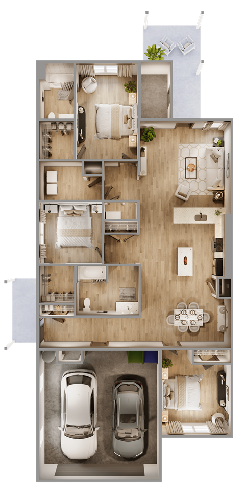3BR Townhome Floor Plan at Regency Townes, North Carolina, 28590